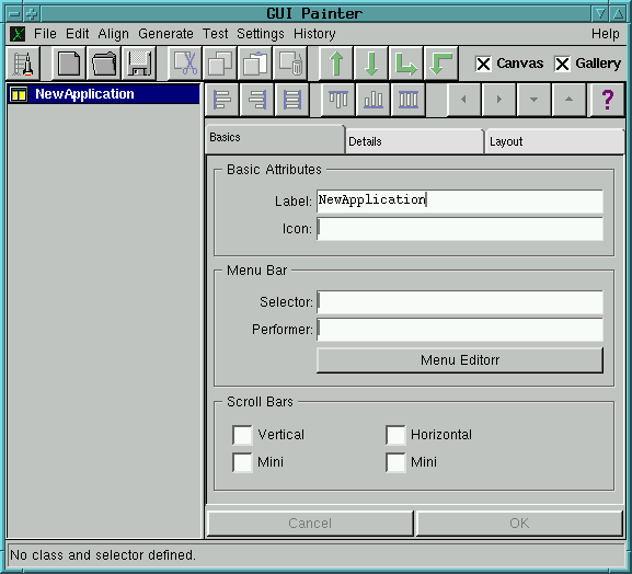 The Control Window of the GUI Painter