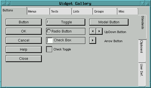 The Gallery Window of the GUI Painter