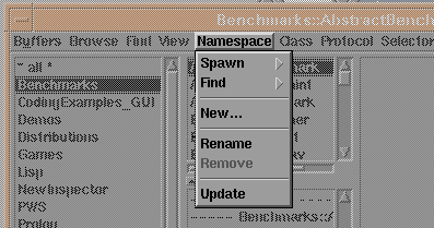 [Fig: namespace menu hardcopy]