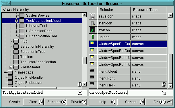 A View of a Resource Selection Browser